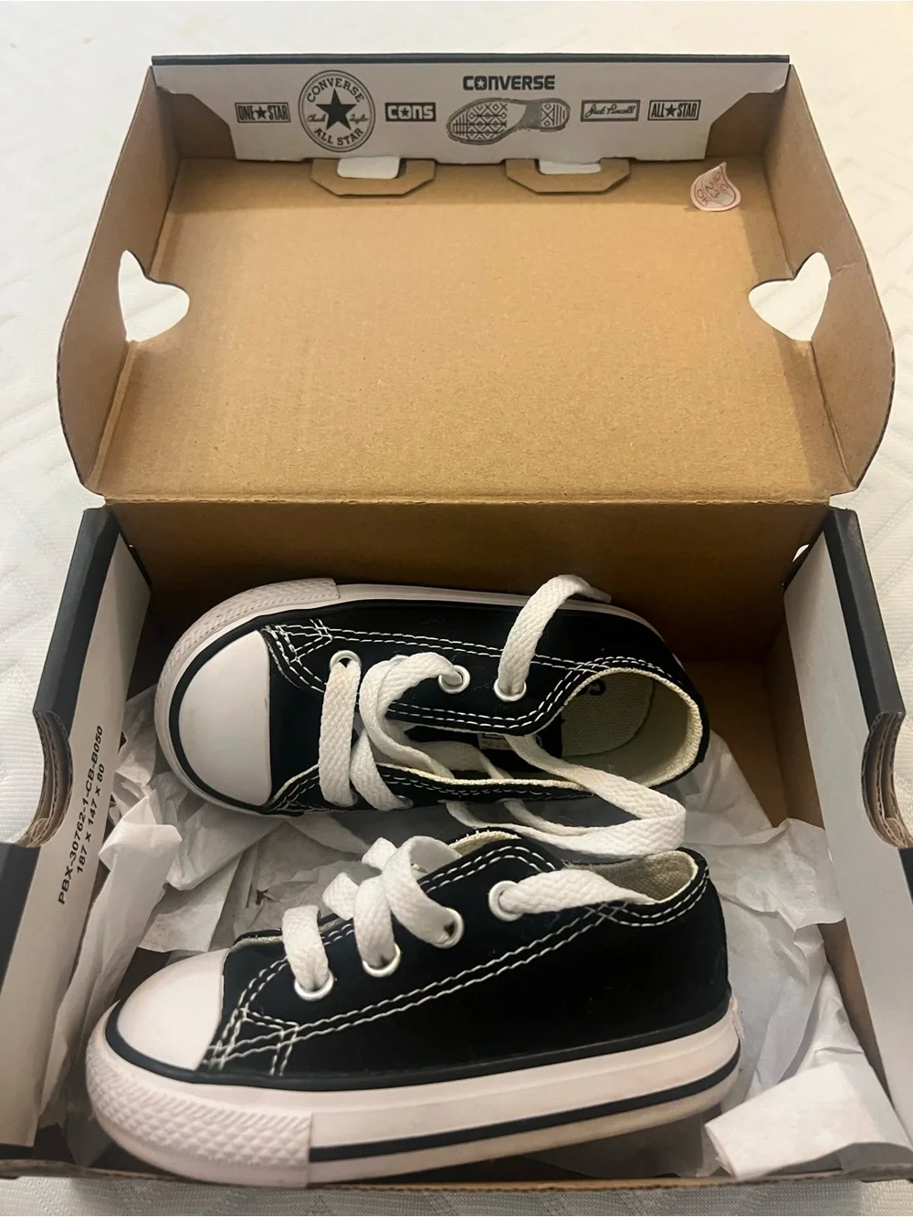 Converse Kids Black and White Low-Top Canvas Sneakers